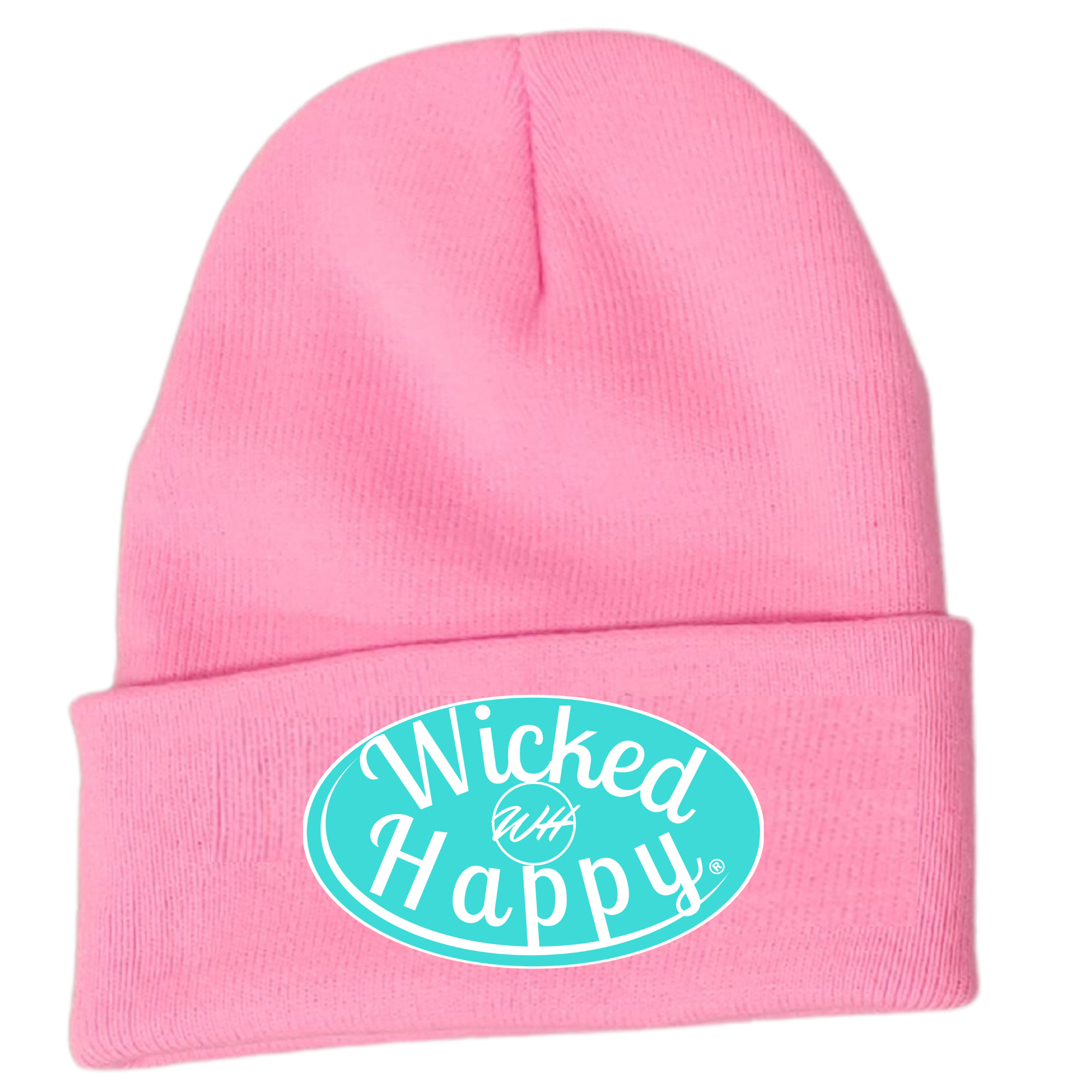 Long Style Aqua Signature Logo Beanie - Dark Pink