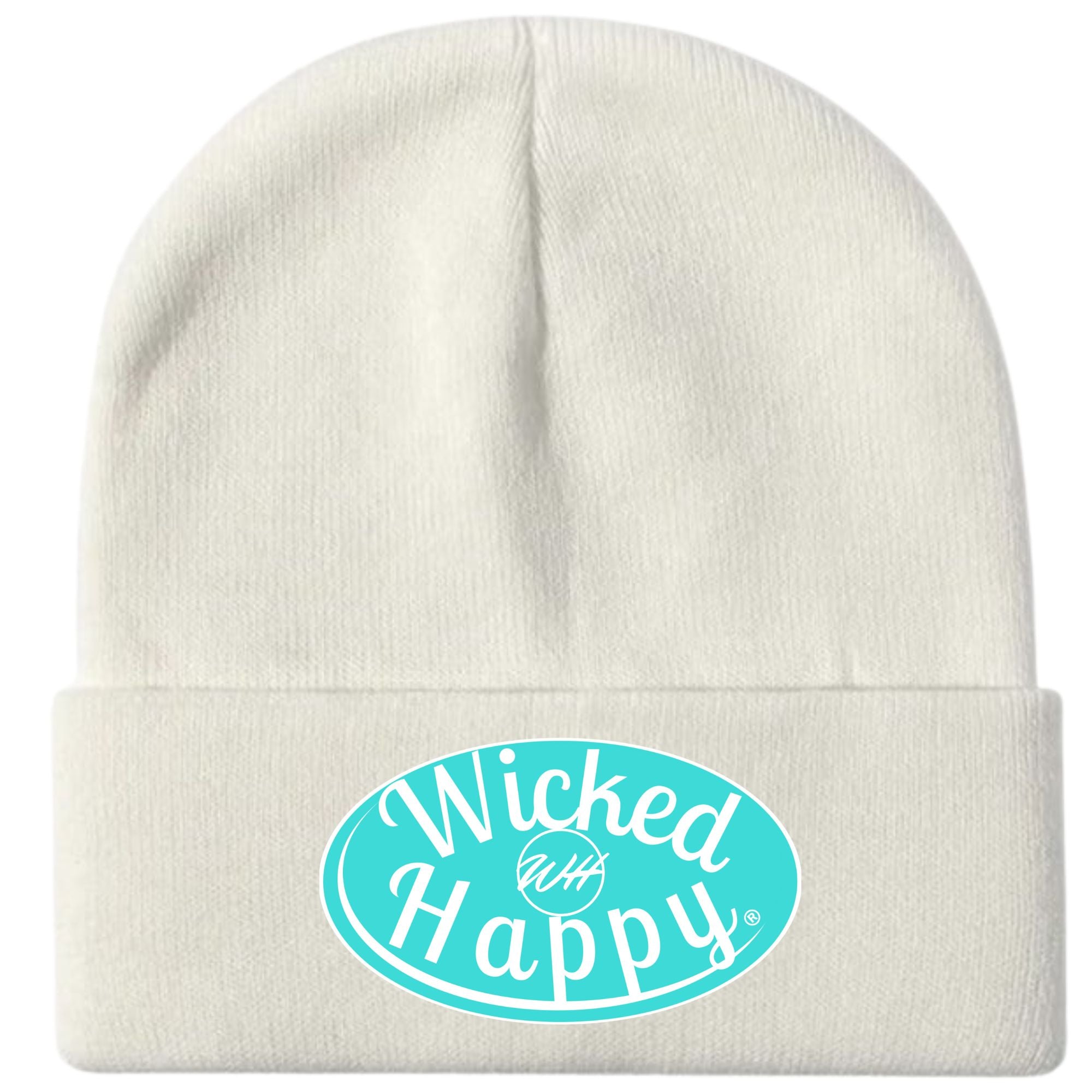 Long Style Aqua Signature Logo Beanie - Ivory