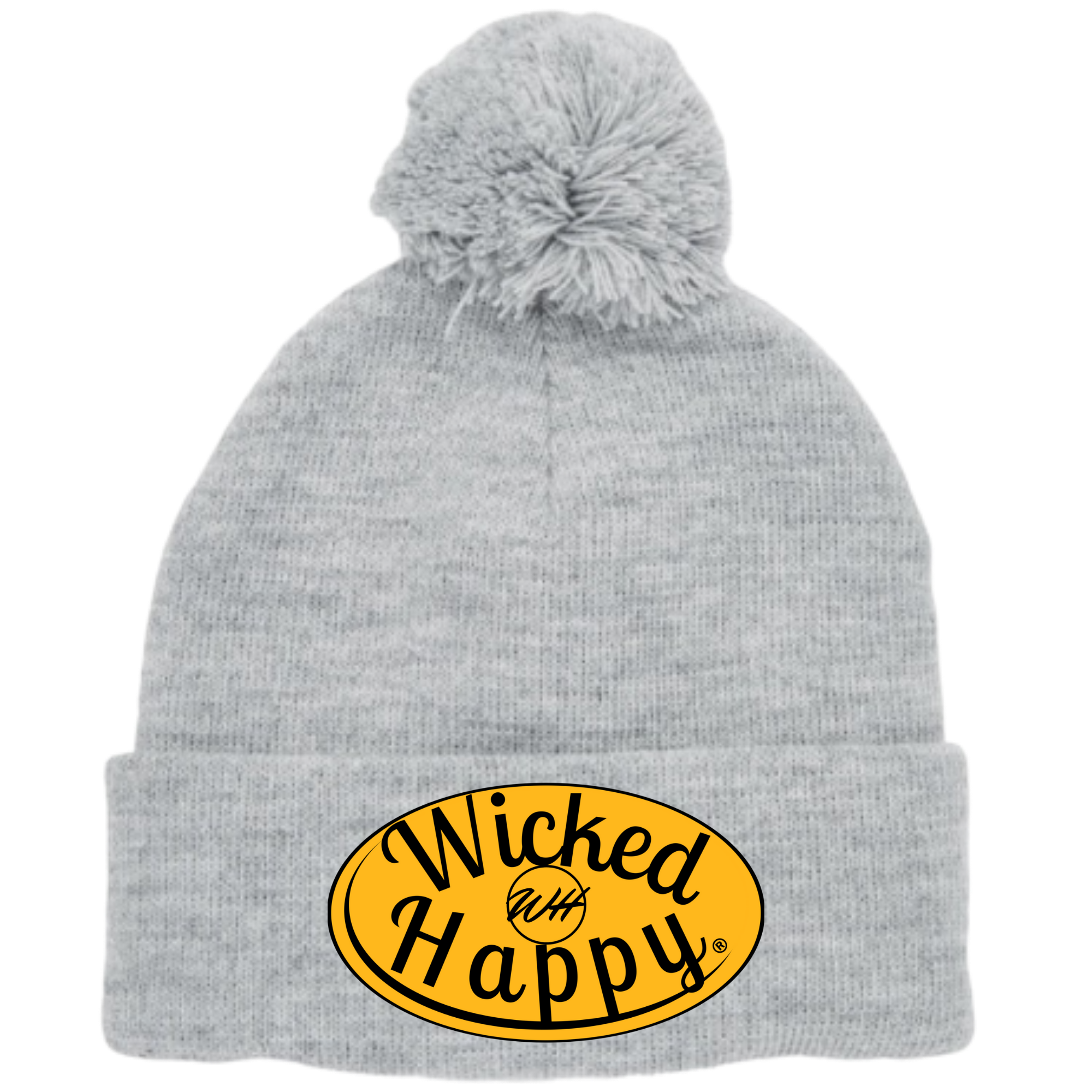 Long Style Pom Pom Beanie Grey - Boston Hockey Signature Logo