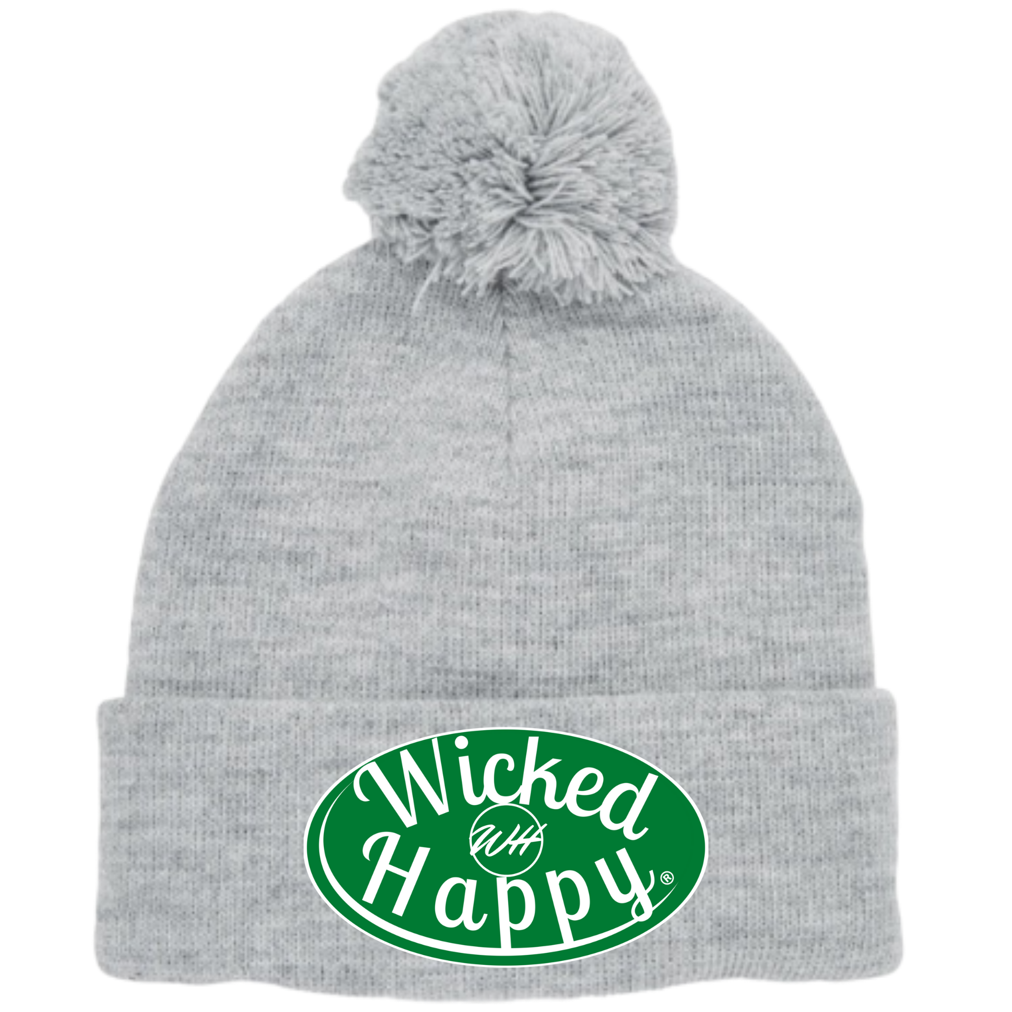 Long Style Pom Pom Beanie Grey - Boston Basketball Signature Logo