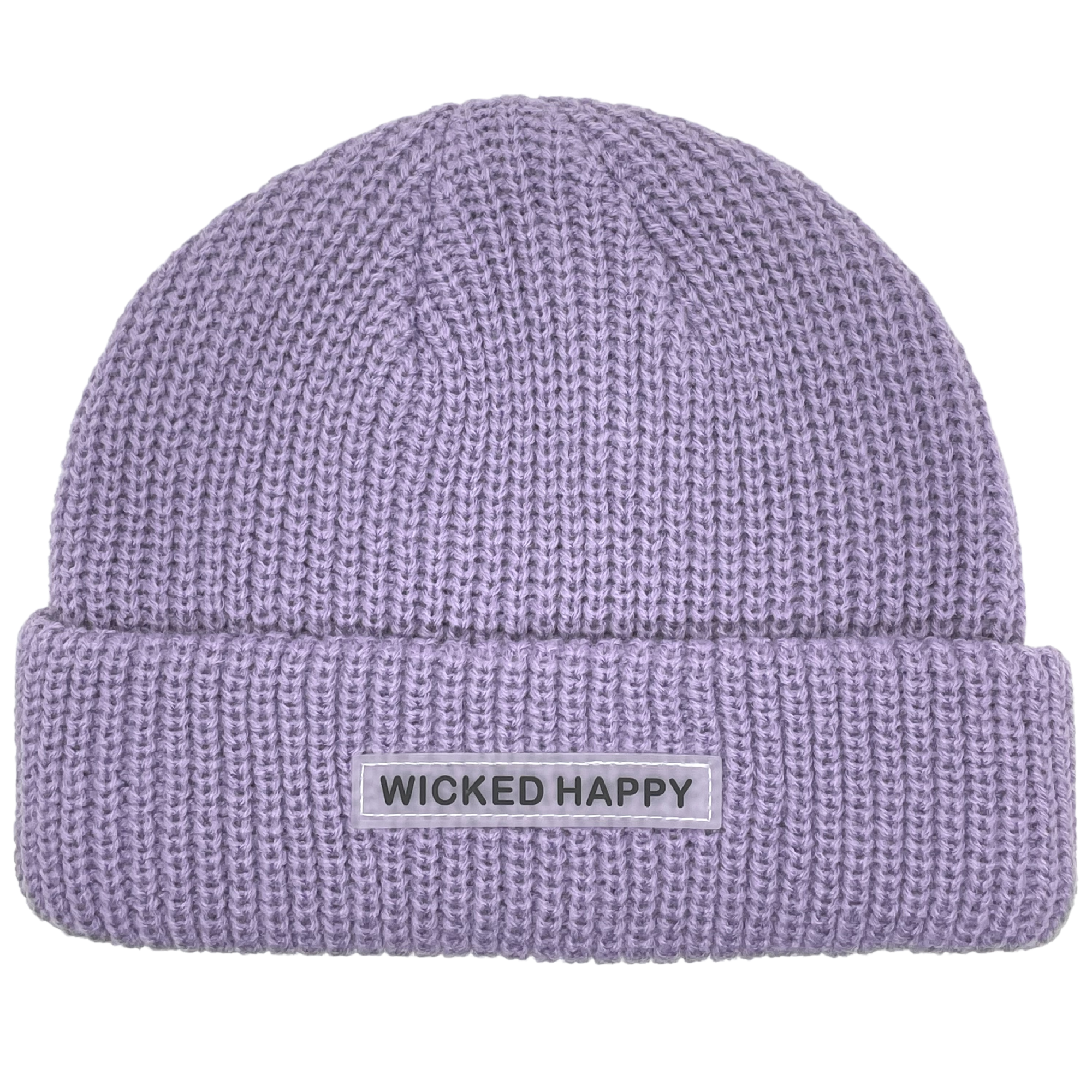 Ribbed Rubber Logo Beanie - Purple