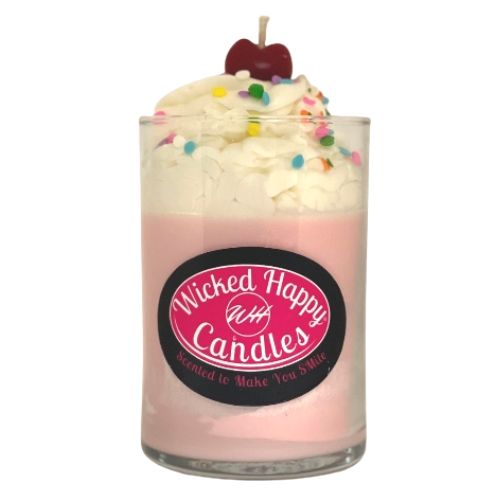 Wicked Happy Strawberry Milkshake Handmade Soy Candle 12oz